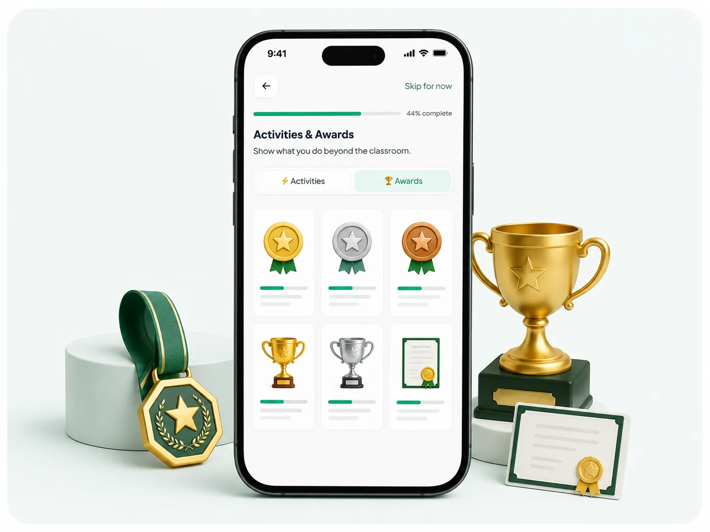 Activities and skill development in the First Year app